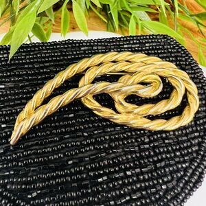 Vintage M JENT Brooch Gold Tone Rope Abstract Knot 1980s MCM 1163